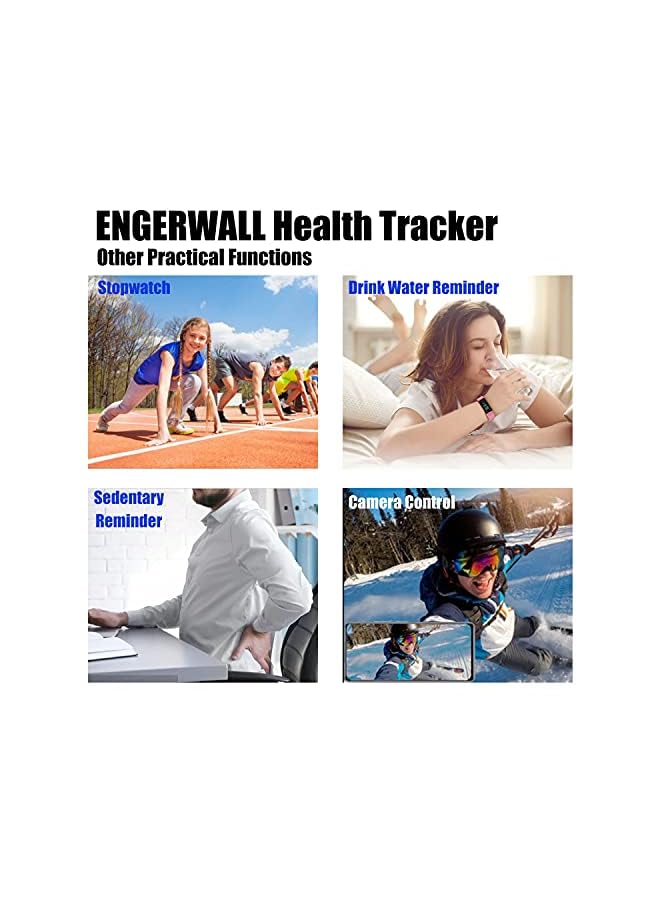 Fitness Tracker with Step Counter /Calories/Stopwatch,IP68,Health Tracker with Heart Rate Monitor/Sleep Tracker/Blood Oxygen/Temperature,Smartwatch,Camera Control, Message Notifications