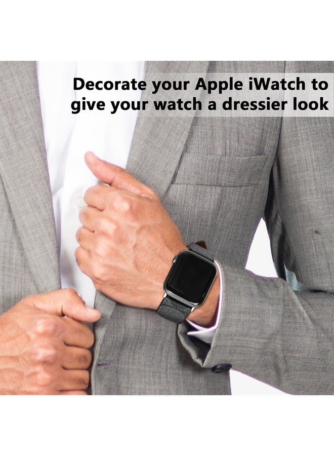 Leather Band Compatible with Apple Watch iWatch 38mm 40mm 41mm 42mm 44mm 45mm 49mm Women Men, Luxury Designer Retro Leather Wristband for iWatch Series Ultra 8 7 6 5 4 3 2 1 SE SE2 (42/44/45/49
