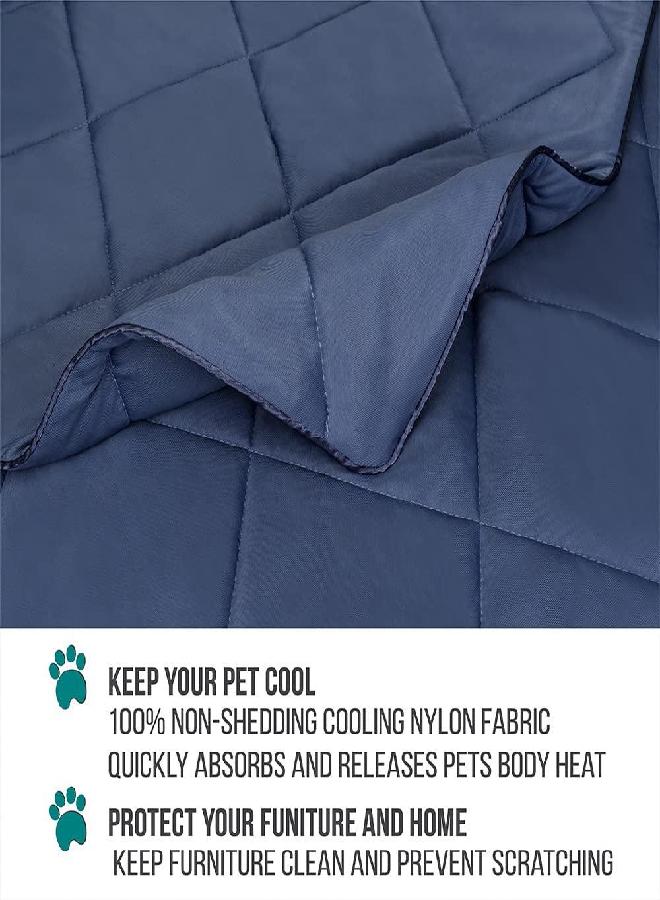 PetAmi Premium Cooling Dog Blanket | Lightweight Fluffy Pet Throw Blanket Bed Cover for Dogs, Cat, Puppies | Pet Blanket Furniture Protector Couch Sofa | Reversible Fuzzy Cozy | 60x80, Navy Blue