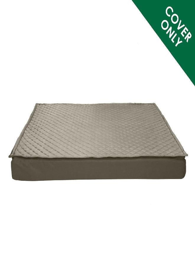 Furhaven Replacement Dog Bed Cover Water-Resistant Indoor/Outdoor Quilt Top Convertible Mattress, Washable - Dark Sage, Jumbo (X-Large)
