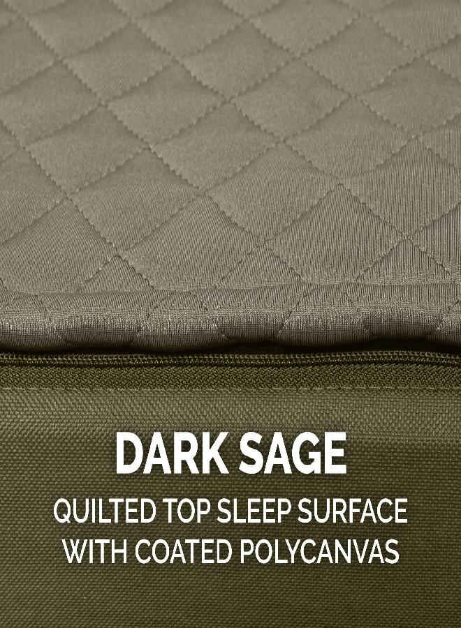 Furhaven Replacement Dog Bed Cover Water-Resistant Indoor/Outdoor Quilt Top Convertible Mattress, Washable - Dark Sage, Jumbo (X-Large)