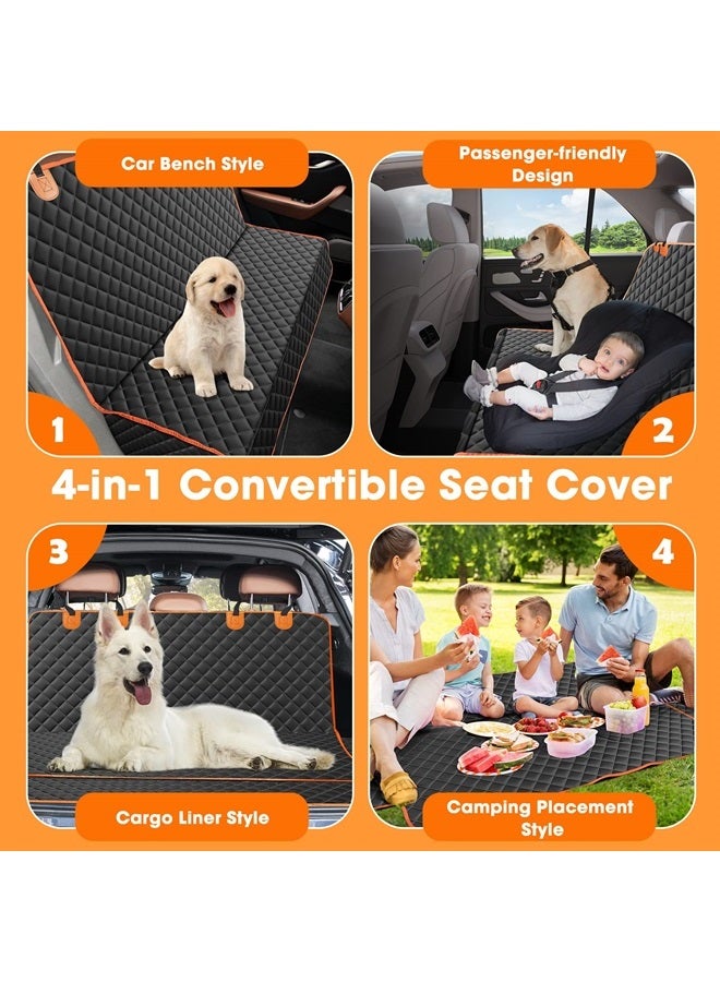 Dog Car Cover for Back Seat Cover Protector Waterproof Dog Seat Covers for Cars, Car Seat Protector for Dogs with 1 Dog Seat Belt, Nonslip Back Seat Cover for Kids, Trucks & SUV