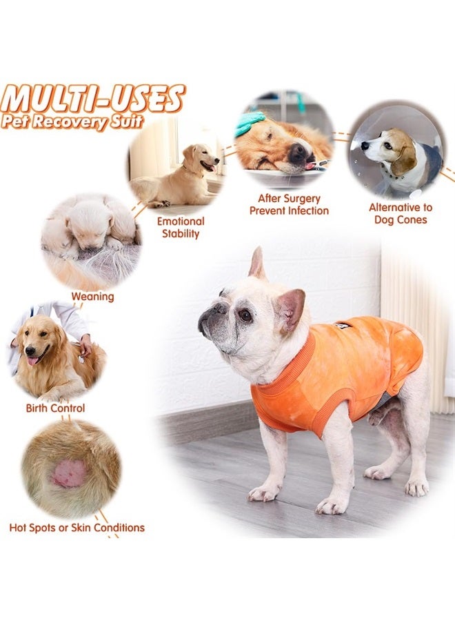 Dog Surgery Suit, Elastic Dog Neuter Suit with Soft Cotton Pad, Comfortable Dog Recovery Suit Male and Female with Good Elasticity, Orange XXL