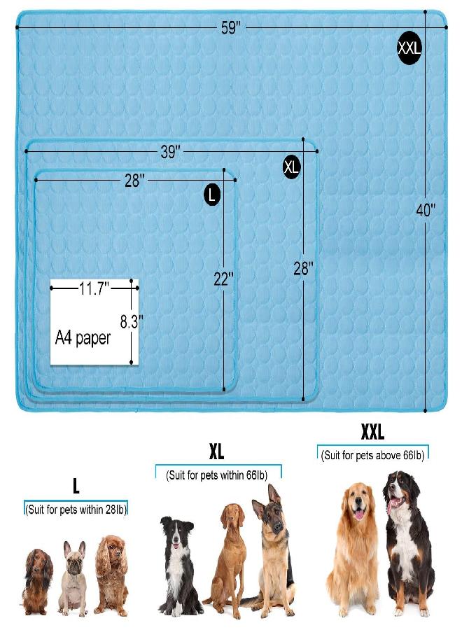 XinChangShangMao Dog Cooling Mat, Pet Dog Self Cooling Pad, Ice Silk Washable Summer Cooling Mat for Dogs Cats, Kennels, Crates and Beds