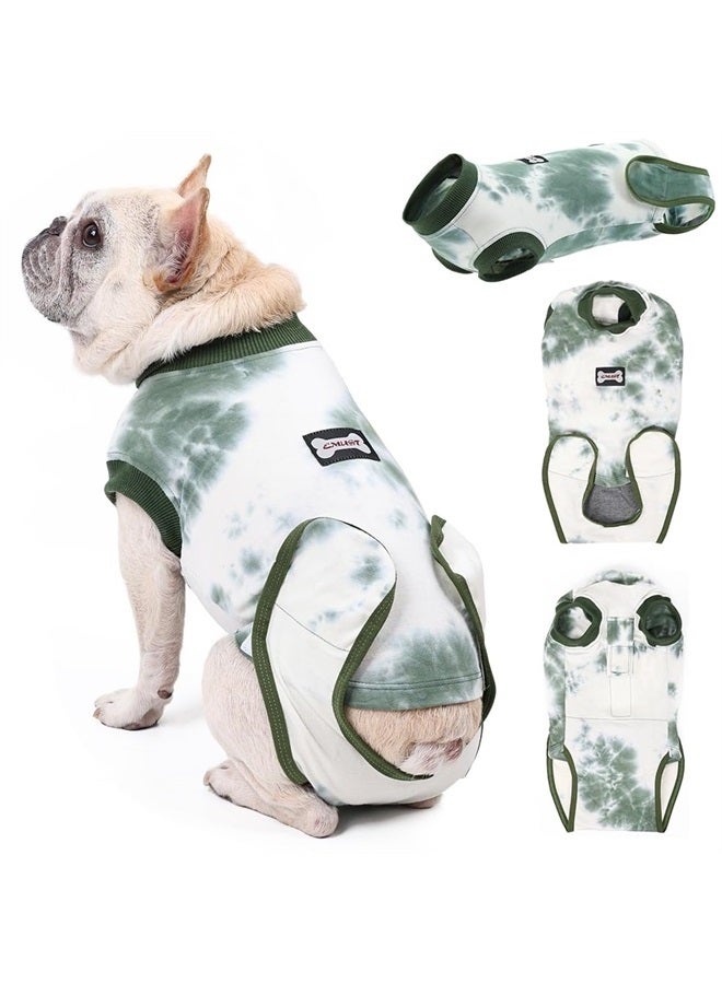 Dog Recovery Suit, Anti-Licking Surgery Suit for Dogs for Male and Female Dogs, Soft Dog Cone Alternative After Surgery with Soft Cotton Pad, Green XS