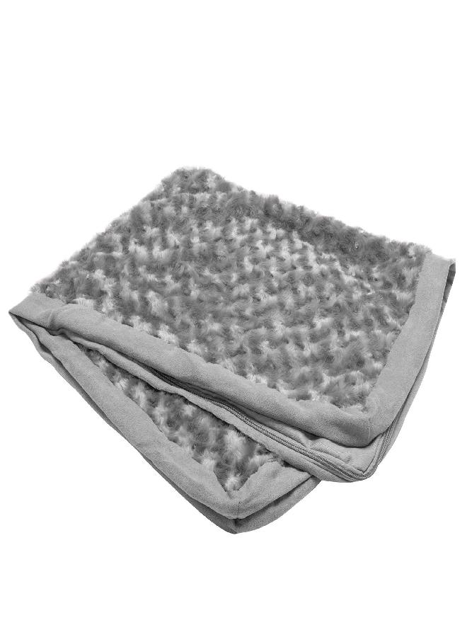 Furhaven Replacement Dog Bed Cover Ultra Plush Faux Fur & Suede Mattress, Machine Washable - Gray, Large