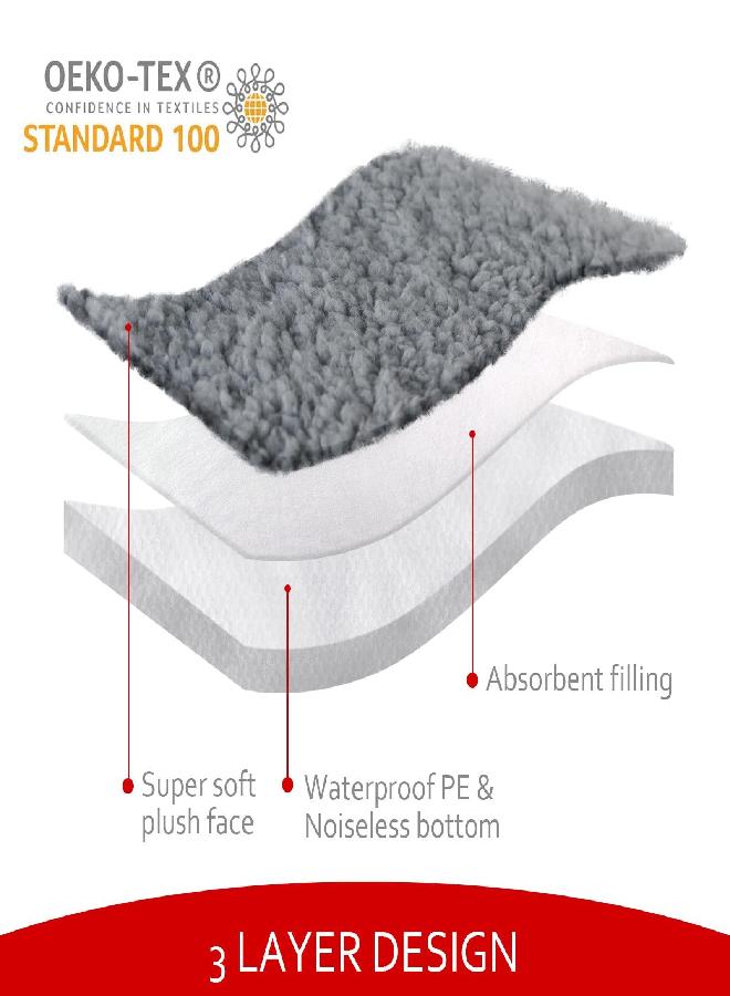 Moonsea Dog Bed Covers Soft Plush Replacement Washable, Waterproof Dog Bed Liner Grey, Pet Bed Cover 36x27 Inches, for Dog/Cat, Cover Only