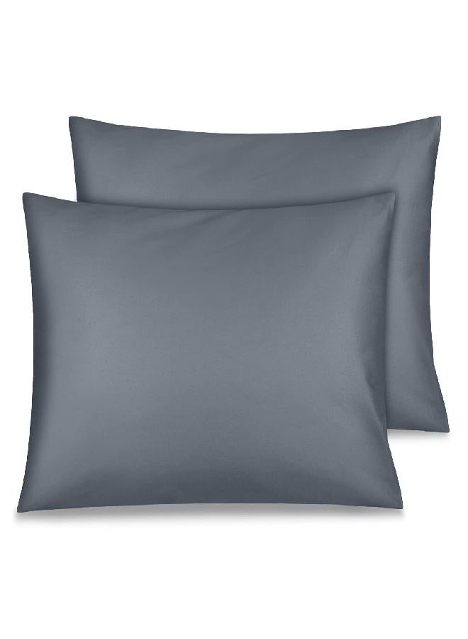 Fittia Cotton Toddler Pillowcase with Envelope Closure, Soft and Breathable Travel Pillow Case Cover Pack of 2, 14x20 Inches Small Pillow Case, Grey