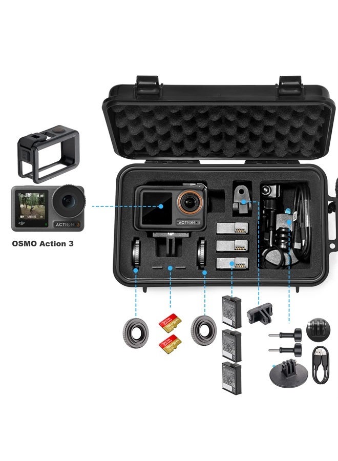Small Waterproof Carrying Case for DJI Osmo Action 4/Osmo Action 3 Camera and Accessories(Case Only)