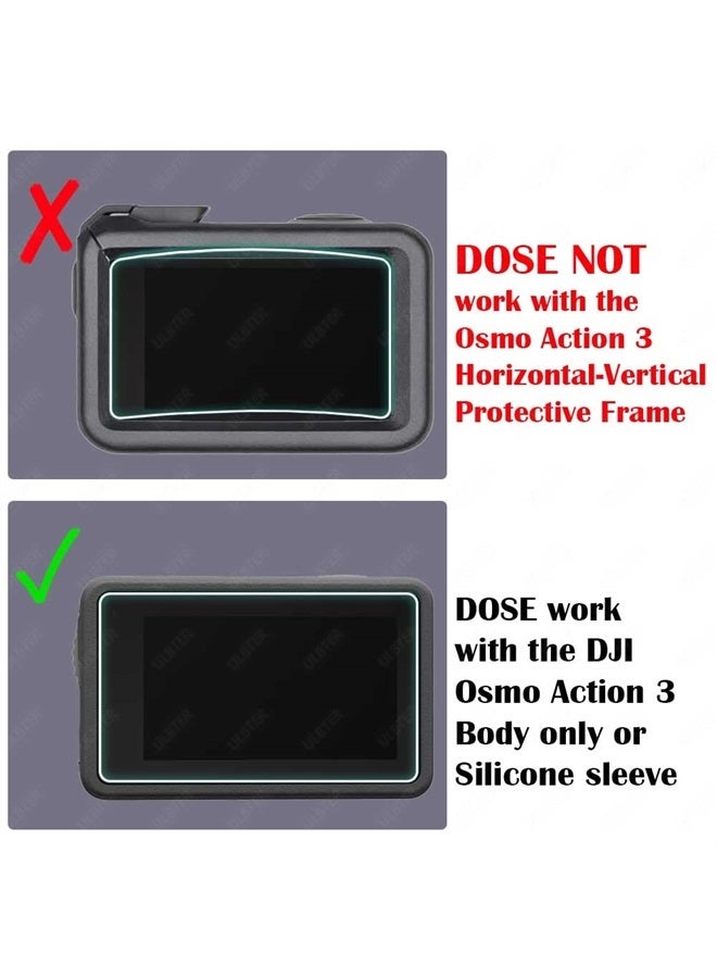 Lens Screen Protector for DJI OSMO Action 3 Camera 【NOT Work with Frame】[2+2+2Pack], Tempered Glass Cover 0.3mm 9H Hardness Ultra-Clear Anti-Scrach Anti-Fingerprint Anti-Bubble
