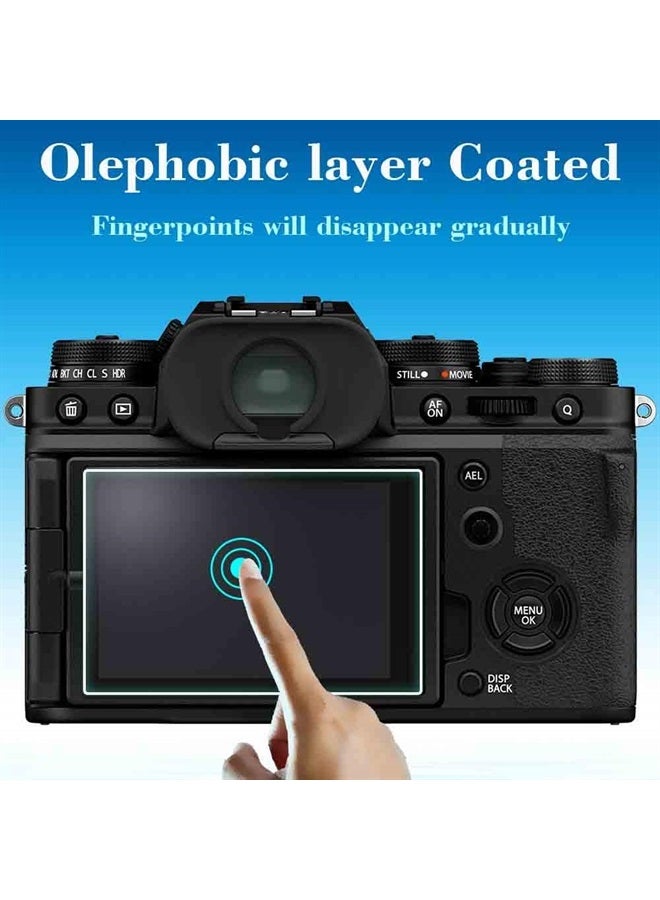 Screen Protector for Fujifilm X-T4 Fuji Film XT4 Digital Camera & Hot Shoe Cover, 0.3mm 9H Hardness Tempered Glass Saver Anti-Scrach Anti-Fingerprint Anti-Bubble Anti-Dust [3Pack]