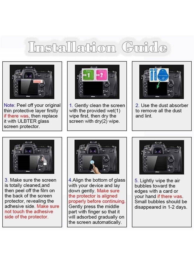 Screen Protector for Fujifilm X-T4 Fuji Film XT4 Digital Camera & Hot Shoe Cover, 0.3mm 9H Hardness Tempered Glass Saver Anti-Scrach Anti-Fingerprint Anti-Bubble Anti-Dust [3Pack]