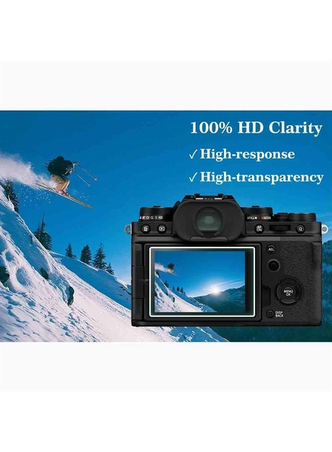 Screen Protector for Fujifilm X-T4 Fuji Film XT4 Digital Camera & Hot Shoe Cover, 0.3mm 9H Hardness Tempered Glass Saver Anti-Scrach Anti-Fingerprint Anti-Bubble Anti-Dust [3Pack]
