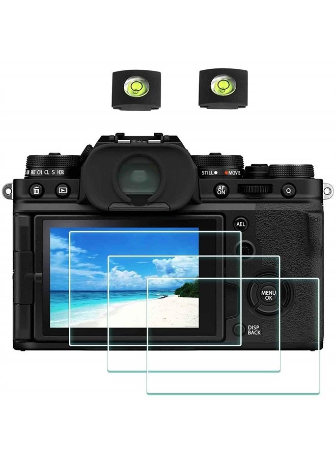 Screen Protector for Fujifilm X-T4 Fuji Film XT4 Digital Camera & Hot Shoe Cover, 0.3mm 9H Hardness Tempered Glass Saver Anti-Scrach Anti-Fingerprint Anti-Bubble Anti-Dust [3Pack]