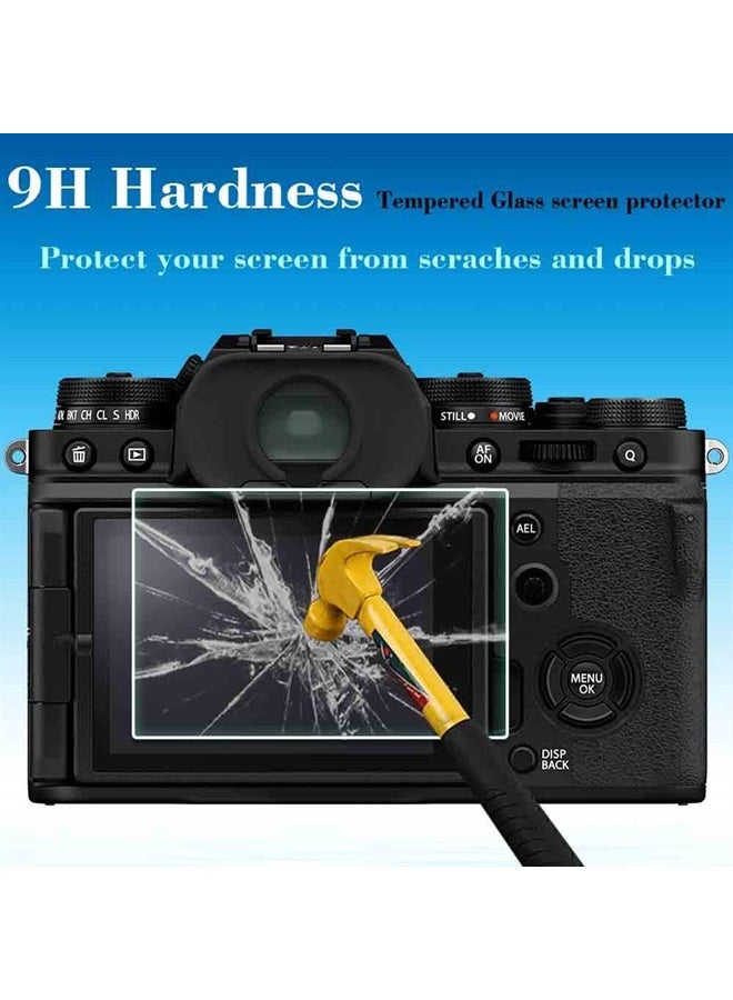 Screen Protector for Fujifilm X-T4 Fuji Film XT4 Digital Camera & Hot Shoe Cover, 0.3mm 9H Hardness Tempered Glass Saver Anti-Scrach Anti-Fingerprint Anti-Bubble Anti-Dust [3Pack]