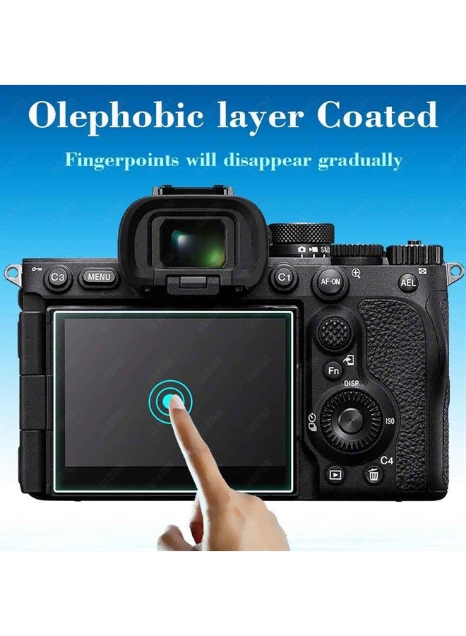 Screen Protector for Sony Alpha A7R V 7R V A7RV Camera & Hot Shoe Cover, 0.3mm 9H Hardness Tempered Glass Cover Anti-Scrach Anti-Fingerprint Anti-Bubble [3 Pack]