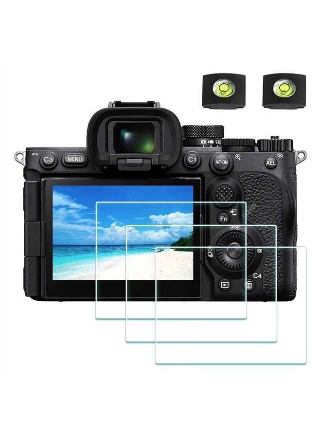 Screen Protector for Sony Alpha A7R V 7R V A7RV Camera & Hot Shoe Cover, 0.3mm 9H Hardness Tempered Glass Cover Anti-Scrach Anti-Fingerprint Anti-Bubble [3 Pack]