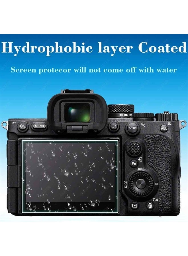 Screen Protector for Sony Alpha A7R V 7R V A7RV Camera & Hot Shoe Cover, 0.3mm 9H Hardness Tempered Glass Cover Anti-Scrach Anti-Fingerprint Anti-Bubble [3 Pack]