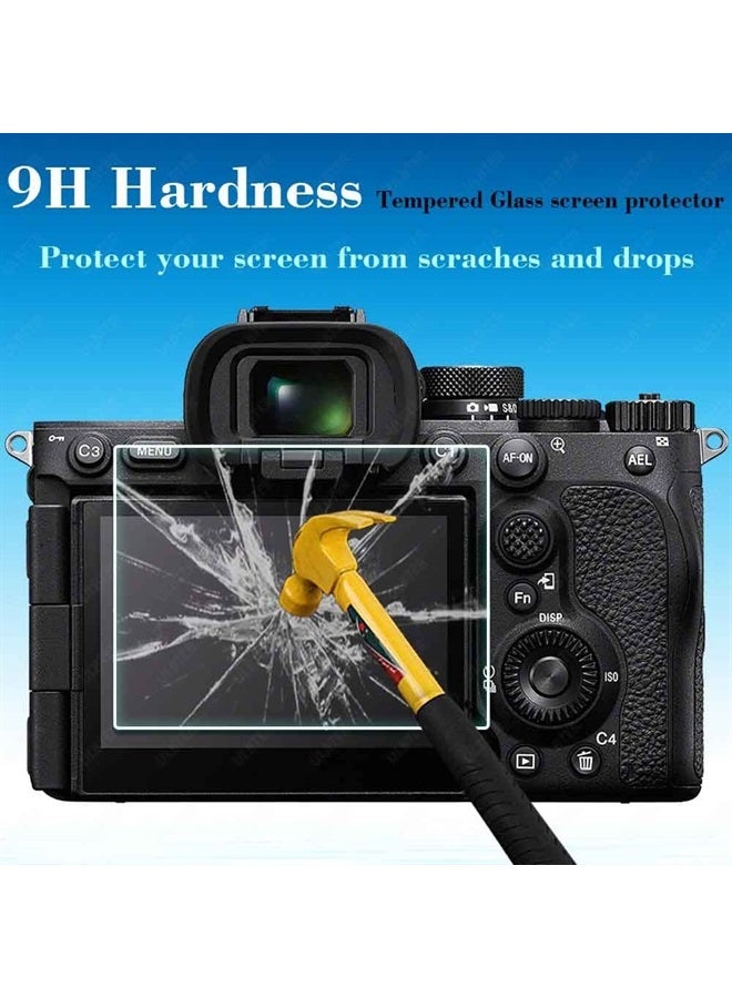 Screen Protector for Sony Alpha A7R V 7R V A7RV Camera & Hot Shoe Cover, 0.3mm 9H Hardness Tempered Glass Cover Anti-Scrach Anti-Fingerprint Anti-Bubble [3 Pack]