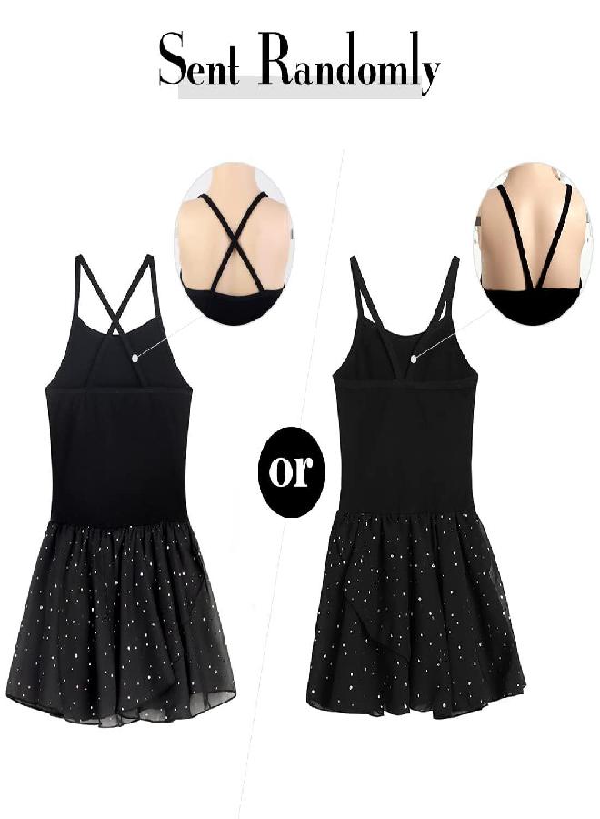 EQSJIU Tutu Dresses For Girls Camisole Dance Ballet Leotard With Skirts 5t Size 5-6 Years Old Black Outfits