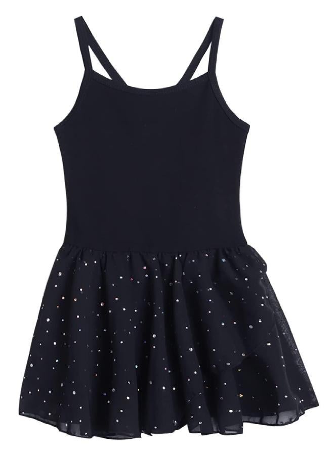 EQSJIU Tutu Dresses For Girls Camisole Dance Ballet Leotard With Skirts 5t Size 5-6 Years Old Black Outfits