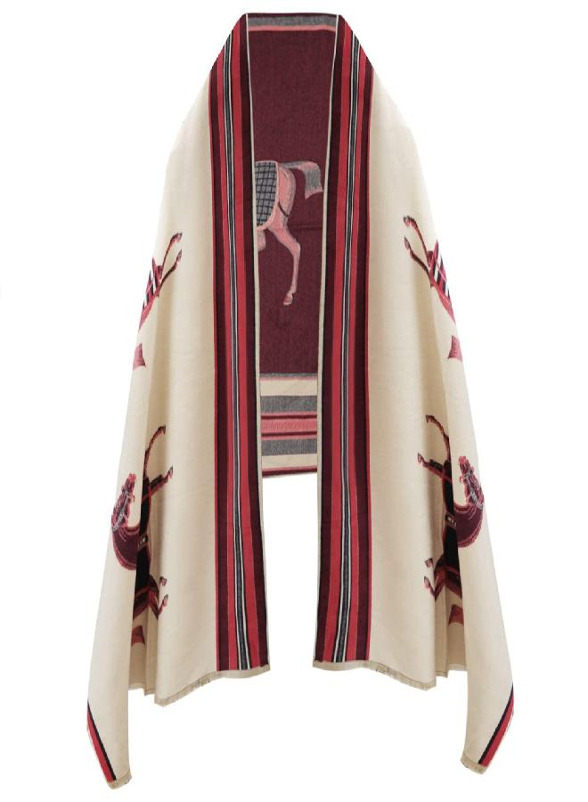EXTREE Scarfs for Women Pashmina Silky Shawl Wrap for Evening Dressing Horse Scarf Blanket Open Front Poncho Cape