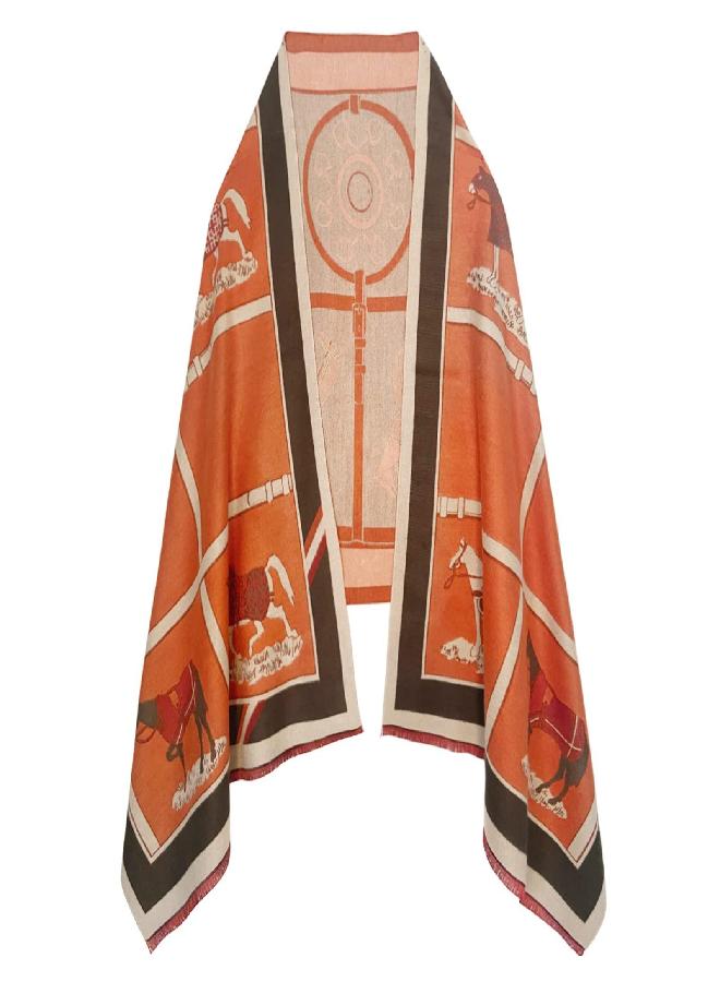 EXTREE Scarfs for Women Pashmina Silky Shawl Wrap for Evening Dressing Horse Scarf Blanket Open Front Poncho Cape