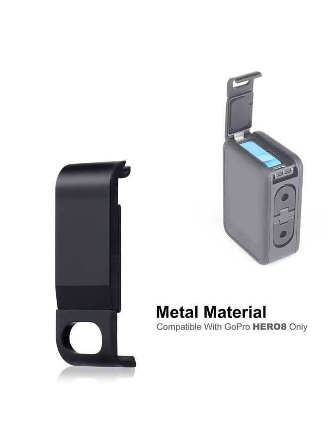 Easy Charging Alloy Metal Replacement Side Door/Battery Cover Accessories for GoPro Hero 8 Black, Suitable for Vlog/Interviews/Continuous Recording, Repairing Camera is Also Fine