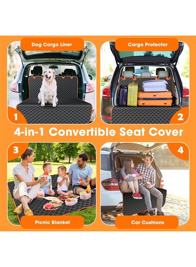 SUV Cargo Liner for Dogs, Waterproof Cargo Liner for SUV, Pet Dog Cargo Cover Mat with Bumper Flap Protector, Nonslip Dog Seat Cover for SUV Trunk Sedans Vans, Universal Fit (90