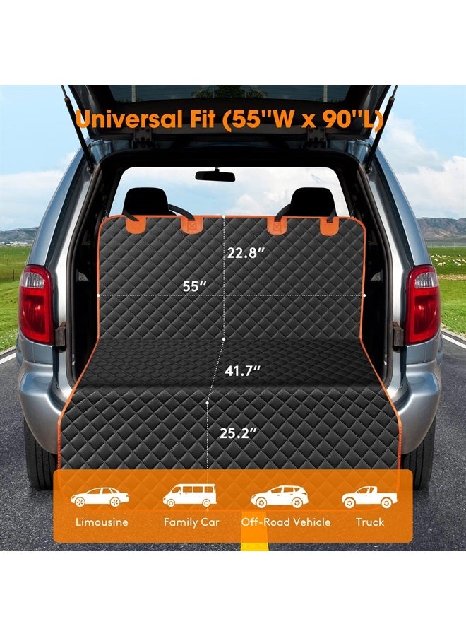 SUV Cargo Liner for Dogs, Waterproof Cargo Liner for SUV, Pet Dog Cargo Cover Mat with Bumper Flap Protector, Nonslip Dog Seat Cover for SUV Trunk Sedans Vans, Universal Fit (90