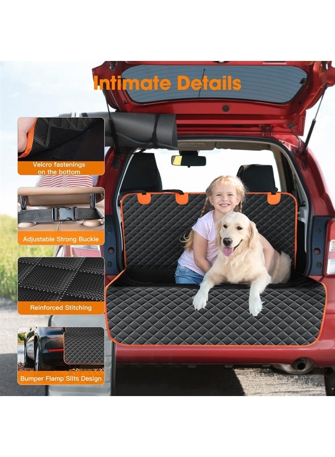 SUV Cargo Liner for Dogs, Waterproof Cargo Liner for SUV, Pet Dog Cargo Cover Mat with Bumper Flap Protector, Nonslip Dog Seat Cover for SUV Trunk Sedans Vans, Universal Fit (90