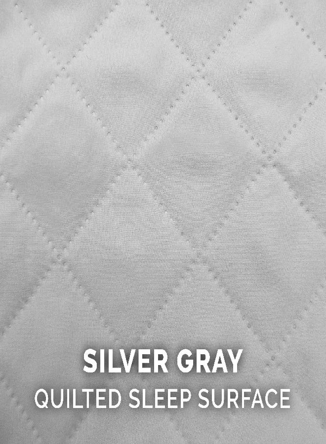 Furhaven Replacement Dog Bed Cover Quilted Sofa-Style, Machine Washable - Silver Gray, Medium