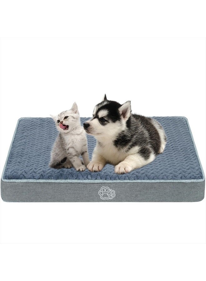 Dog Crate Bed Pad Plush Dog Beds, Reversible Pet Crate Mattress with Removable Washable Cover, Kennel Pads for Dog Cages Suitable for S M L XL XXL Dogs - Stone Gray