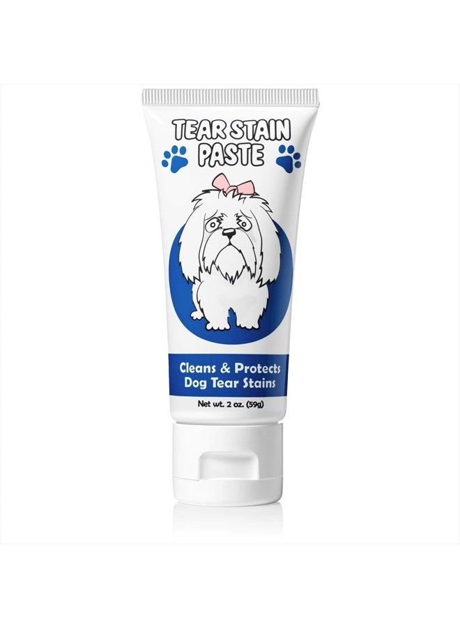 Tear Stain Paste - Cleans Dog Tear Stains - 2 Oz, Great for Long Hair Dogs Such as Poodles, Terriers and Maltese