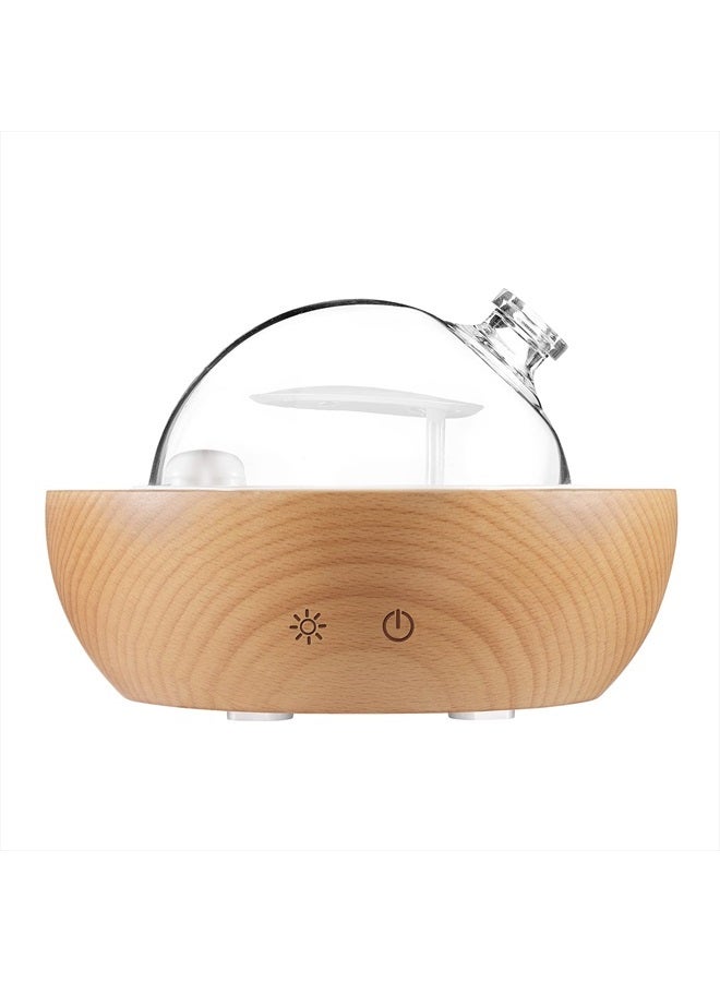 Kakoda Glass Essential Oil Diffuser,Real Wood Base,The 2022 Upgrade Aromatherapy Diffuser,Aroma Diffuse Humidifier,LED Light in 7 Colors，Suitable for Home Office Bedroom