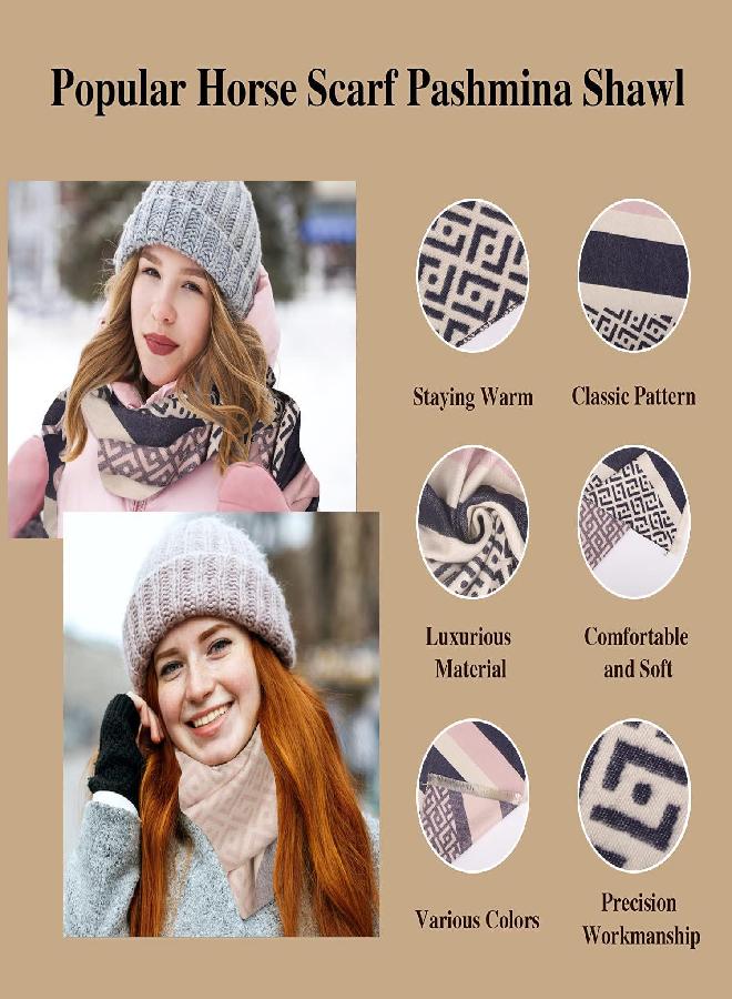 EXTREE Scarfs for Women Pashmina Silky Shawl Wrap for Evening Dressing Horse Scarf Blanket Open Front Poncho Cape