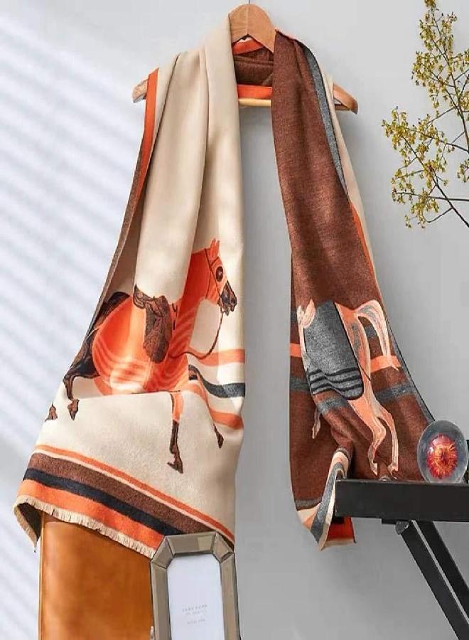 EXTREE Scarfs for Women Pashmina Silky Shawl Wrap for Evening Dressing Horse Scarf Blanket Open Front Poncho Cape