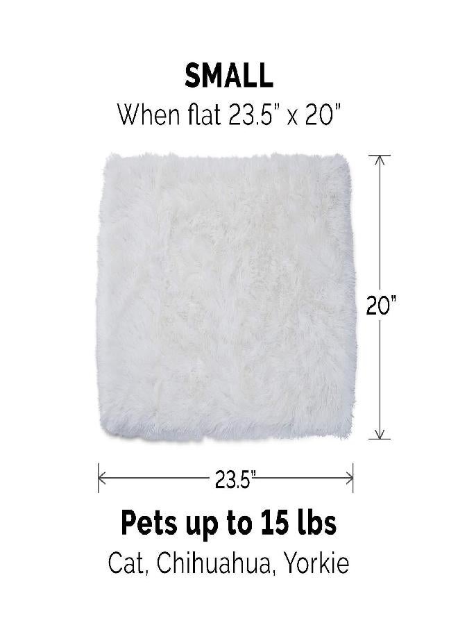 Furhaven Small Cat Bed Self-Warming Long Faux Fur & Suede Convertible Cuddler, Washable - Spruce, Small