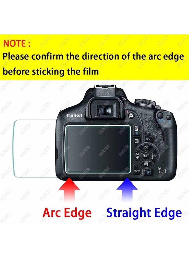 Rebel T7 T6 Screen Protector for Canon EOS Rebel T7 T6 T5 DSLR Camera & Hot Shoe Cover, [2+3Pack] 0.3mm 9H Hardness Tempered Glass Flim Anti-Scrach Anti-Fingerprint Anti-Bubble
