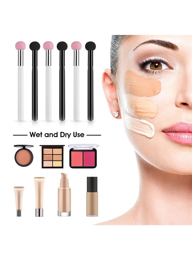 6 Pieces Sponge Makeup Applicator Mushroom Powder Puff with Handle Concealer Powder Brush Eye Makeup Eyeshadow Sponge Brush Washable Foundation Brushes for Women Girls