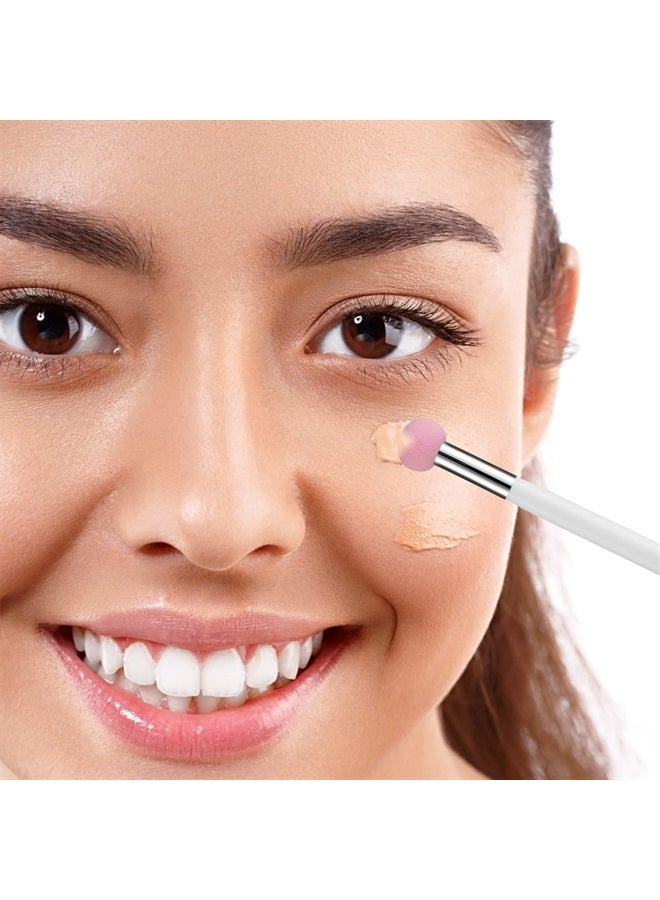 6 Pieces Sponge Makeup Applicator Mushroom Powder Puff with Handle Concealer Powder Brush Eye Makeup Eyeshadow Sponge Brush Washable Foundation Brushes for Women Girls