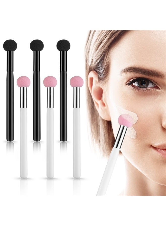 6 Pieces Sponge Makeup Applicator Mushroom Powder Puff with Handle Concealer Powder Brush Eye Makeup Eyeshadow Sponge Brush Washable Foundation Brushes for Women Girls