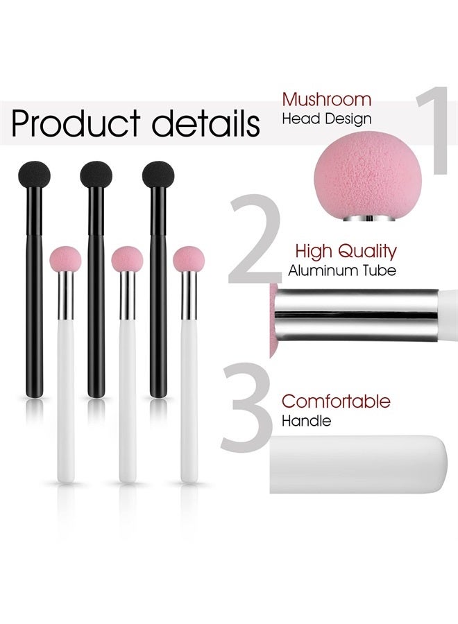 6 Pieces Sponge Makeup Applicator Mushroom Powder Puff with Handle Concealer Powder Brush Eye Makeup Eyeshadow Sponge Brush Washable Foundation Brushes for Women Girls