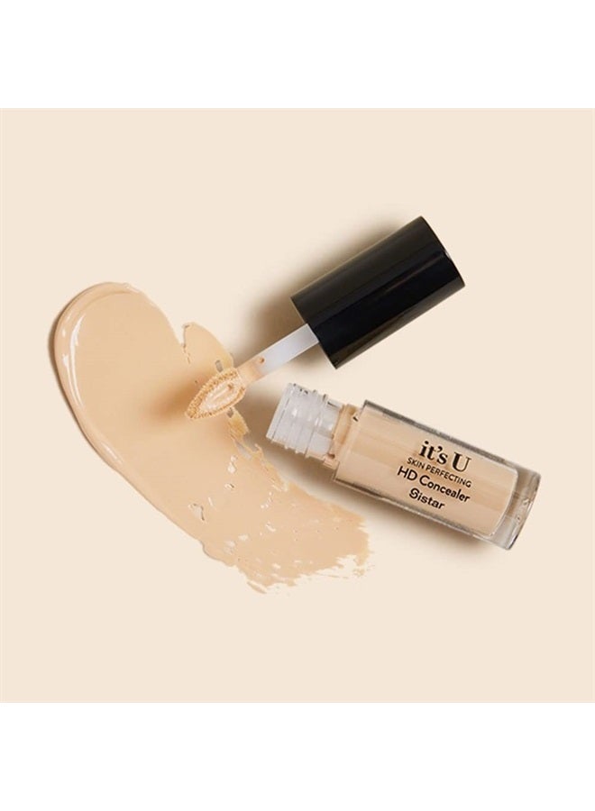 it's U Skin Perfecting HD Concealer Full Coverage Lightweight Long Lasting Correcting Liquid Contour Cover Masker Makeup 5 ml / 0.17 fl. oz (Honey Beige)