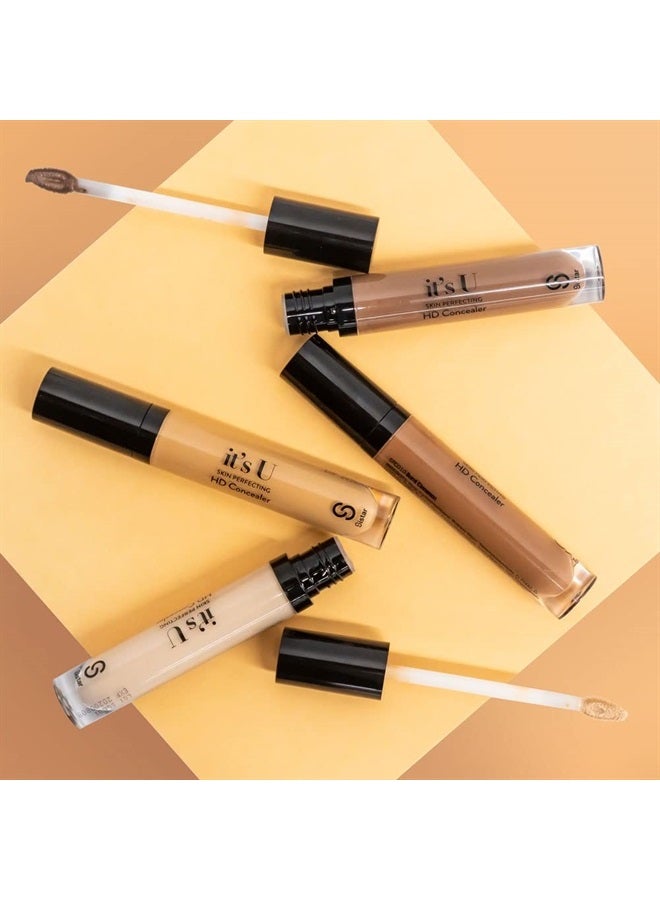 it's U Skin Perfecting HD Concealer Full Coverage Lightweight Long Lasting Correcting Liquid Contour Cover Masker Makeup 5 ml / 0.17 fl. oz (Honey Beige)