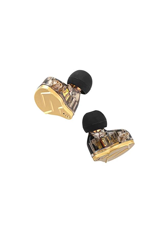 KZ ZSN Pro X Dual Driver 1BA+1DD Hybrid Metal Earphones HiFi in-Ear Monitor with Detachable 2Pin Cable, Zinc Alloy Faceplate (With Mic, Gold)