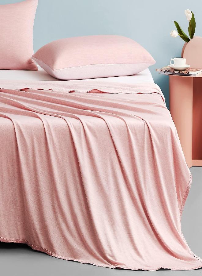 Elegear Cooling Blanket Absorbs Heat to Keep Adults/Children Cool on Warm Nights, Japanese Q-Max>0.4 Arc-Chill Cooling Fiber, Soft Twin Summer Cold Blanket for Hot Sleepers and Night Sweats - Pink