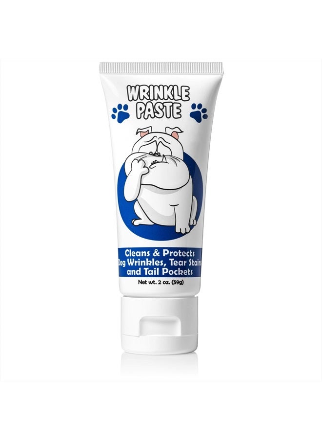 Wrinkle Paste - Bulldog, French Bulldog, Pug, English Bulldog – Cleans Wrinkles, Tear Stain, Tail Pockets, and Paws – Anti-Itch Tear Stain Remover & Bulldog Wrinkle Cream, 2 Oz.