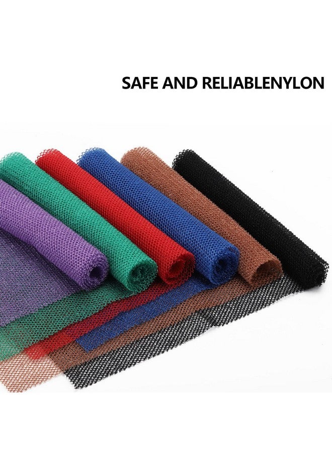 6 Pieces African Net Sponge Long African Exfoliating Net Shower Loofahs Bath Wash Cloth Scrubbing Net Body Scrubber Back Scrubber Skin Smoother