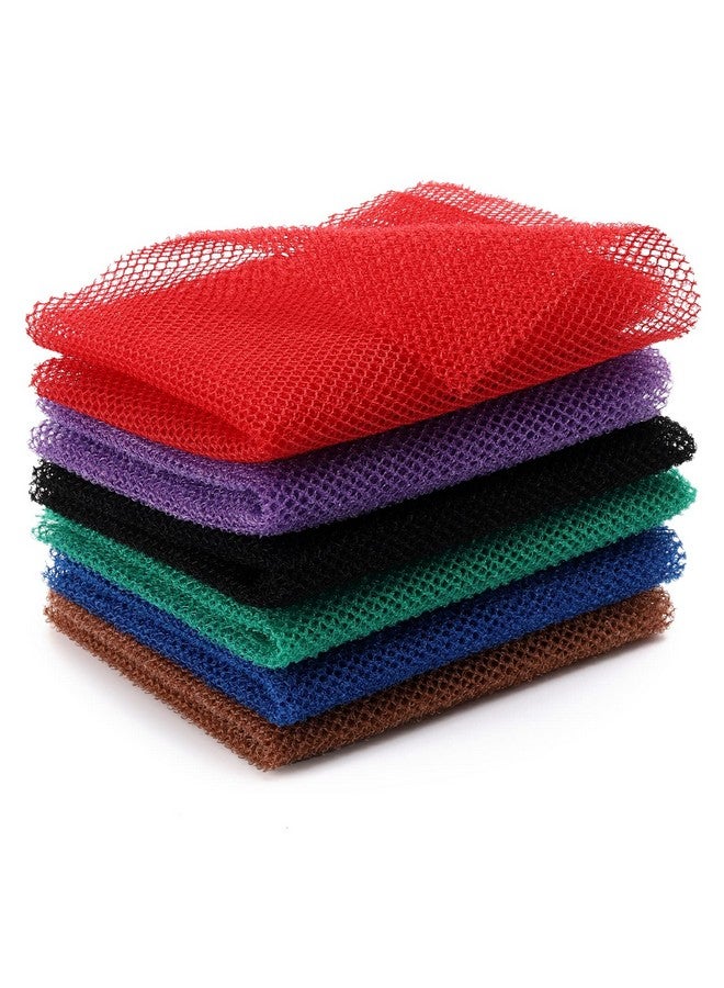 6 Pieces African Net Sponge Long African Exfoliating Net Shower Loofahs Bath Wash Cloth Scrubbing Net Body Scrubber Back Scrubber Skin Smoother